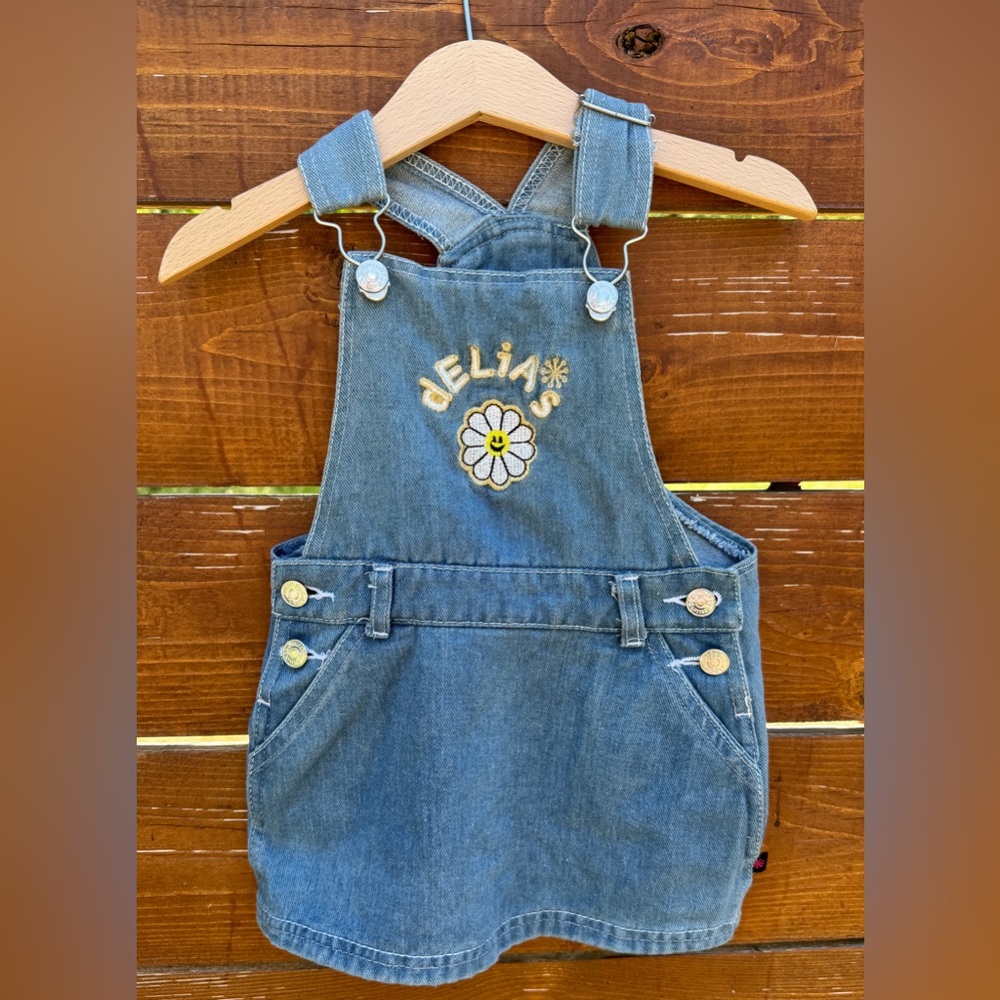 RARE Vintage Y2K dELiA*s denim jumper / skirtall / overalls 24 months